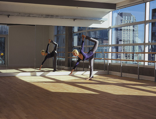 Dance artist poses in the Marcuse studio