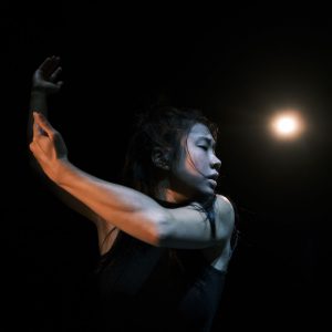 Dance artist Marissa Wong mid performance