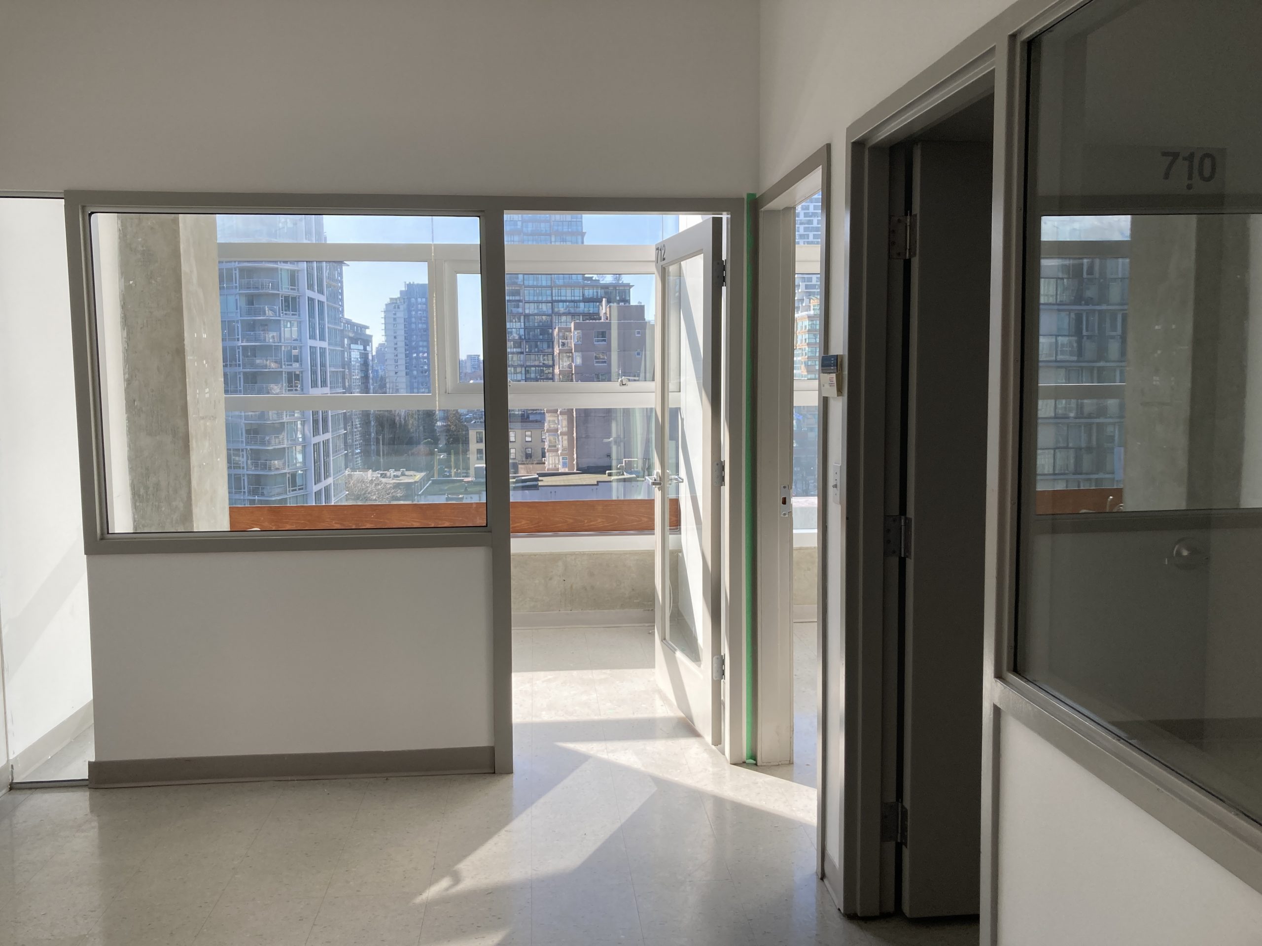 An empty office on a sunny day.