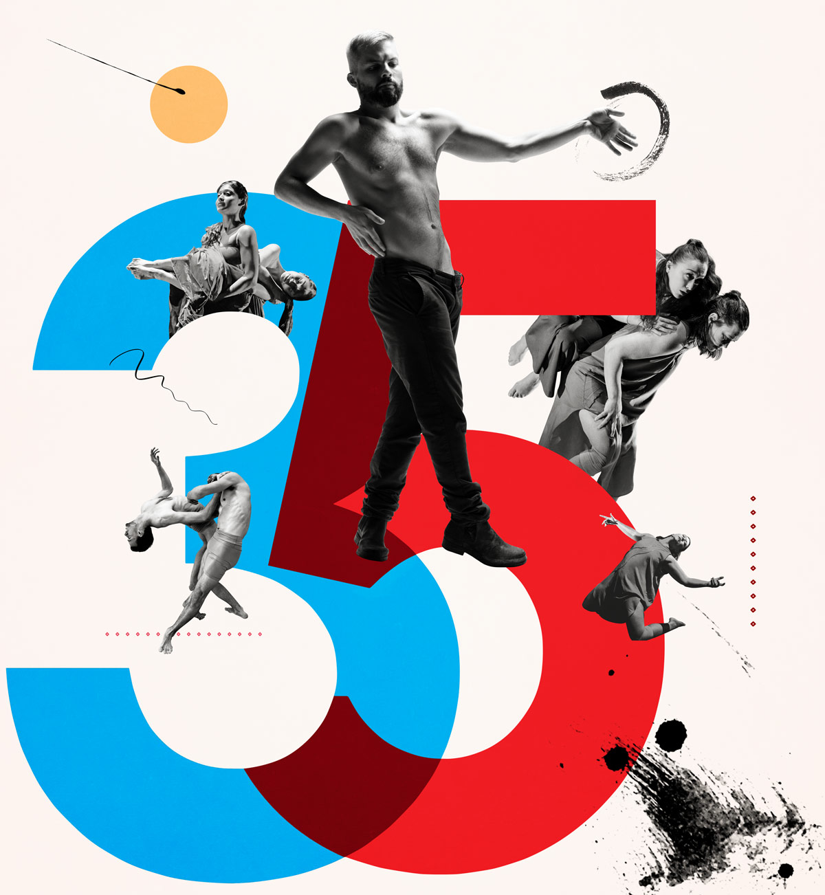 Logo for the 35th annual Dancing on the Edge Festival